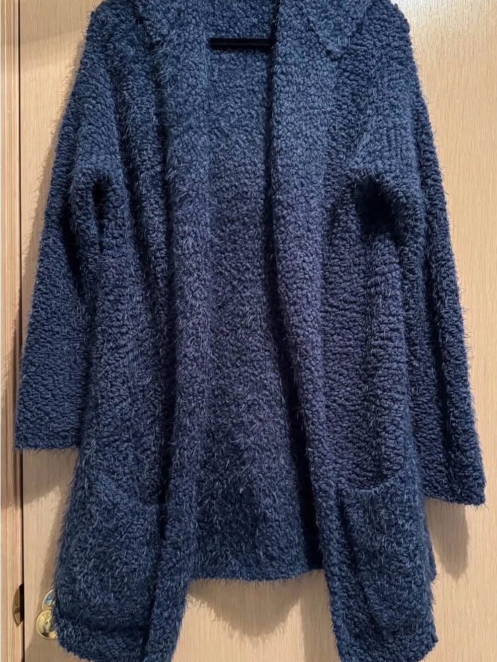 lovestitch Navy Bouclé Open Cardigan with Pockets